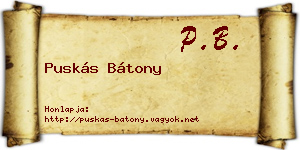 Puskás Bátony névjegykártya